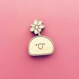 Flower Nugget Wooden Magnet Collectible Fridge Decor, Needle Minder - 1.5 Inch - thumbnail 1