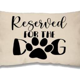 Reserved For The Dog Cushion Cover - Paw Print Cotton Pillow - thumbnail 3