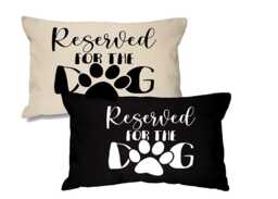 Reserved For The Dog Cushion Cover - Paw Print Cotton Pillow - thumbnail 1