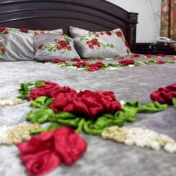 Ribbon Embroidery King Bed Cover Bedspread - thumbnail 2