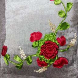 Ribbon Embroidery King Bed Cover Bedspread - thumbnail 4