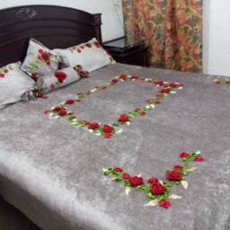Ribbon Embroidery King Bed Cover Bedspread - thumbnail 3