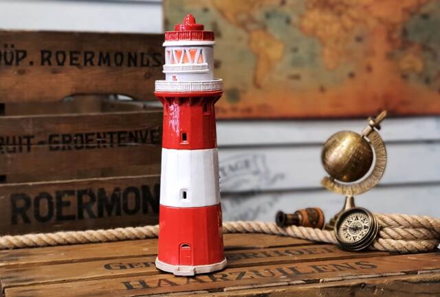 Suvenaart Original Handmade Ceramic Gift Miniature Lighthouse Model, Led Or Tea Light Candle Holder Borkum Kleiner Turm Germany - image 1