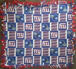 Ny Giants Helmets & Symbols Fleece Tie Blanket - thumbnail 1
