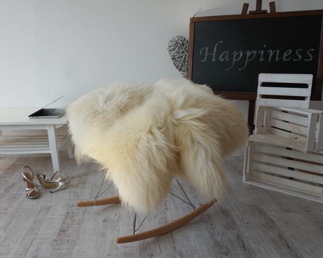 "Giant Sheepskin Xxl White Throw Genuine Leather Sheep Skin 52 ""X 32" - image 1