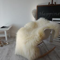 "Giant Sheepskin Xxl White Throw Genuine Leather Sheep Skin 52 ""X 32" - thumbnail 2