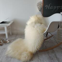 "Giant Sheepskin Xxl White Throw Genuine Leather Sheep Skin 52 ""X 32" - thumbnail 3