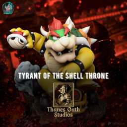 Tyrant Of The Shell Throne - Arcade Fantasy Cartoon Racing Whimsical Villian Bowser Resin Figure 16K - thumbnail 1