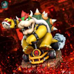Tyrant Of The Shell Throne - Arcade Fantasy Cartoon Racing Whimsical Villian Bowser Resin Figure 16K - thumbnail 4