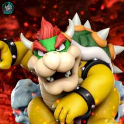 Tyrant Of The Shell Throne - Arcade Fantasy Cartoon Racing Whimsical Villian Bowser Resin Figure 16K - thumbnail 3