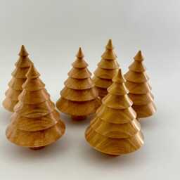 Handcrafted Cherry Wood Tree Ornament, Eco-Friendly Home Decor - thumbnail 2