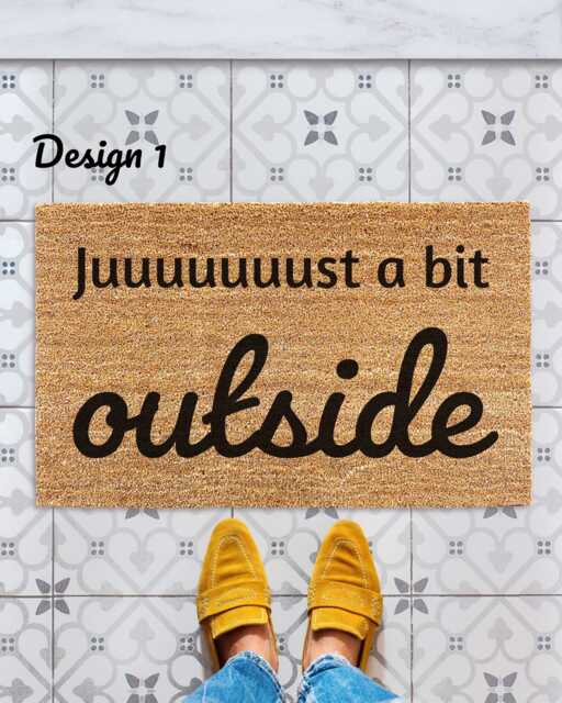 Just A Bit Outside Doormat - Funny Bob Uecker Quote Mat, Milwaukee Brewers Fan Gift, Outdoor Welcome Baseball Door Decor - image 1