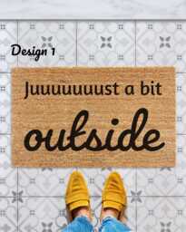 Just A Bit Outside Doormat - Funny Bob Uecker Quote Mat, Milwaukee Brewers Fan Gift, Outdoor Welcome Baseball Door Decor - thumbnail 1