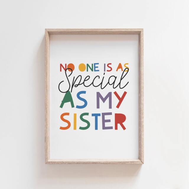 Sister Prints, Sibling Gift, Girls Bedroom Print, Nursery Decor, Playroom Kids Wall Art, Rainbow Prints - image 1