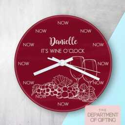 Personalized Gin O'clock Glass Wall Clock - thumbnail 2