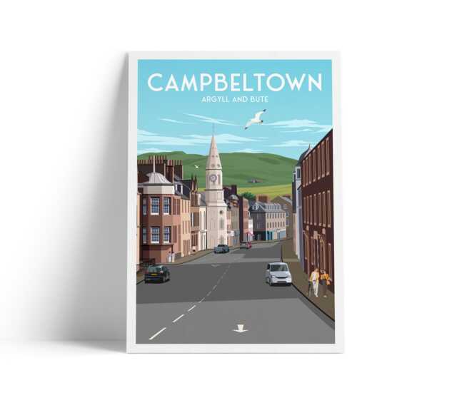 Campbeltown Scotland Travel Poster Argyll & Bute Coastal Art - image 1