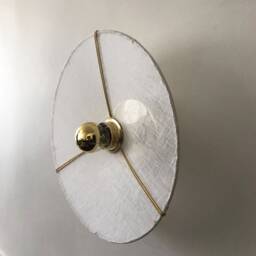 Fixed Wall Light in Linen Veil With Brass Finish D.30 cm Luna - thumbnail 4