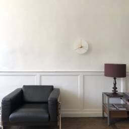 Fixed Wall Light in Linen Veil With Brass Finish D.30 cm Luna - thumbnail 2