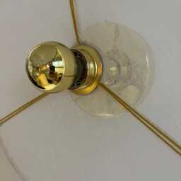 Fixed Wall Light in Linen Veil With Brass Finish D.30 cm Luna - thumbnail 3