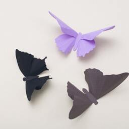 3D Butterfly Wall Art Silhouettes For Girls Room, Nursery, & Home Art Decor - Gradient Of Purple & Grey - thumbnail 2