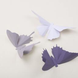3D Butterfly Wall Art Silhouettes For Girls Room, Nursery, & Home Art Decor - Gradient Of Purple & Grey - thumbnail 3