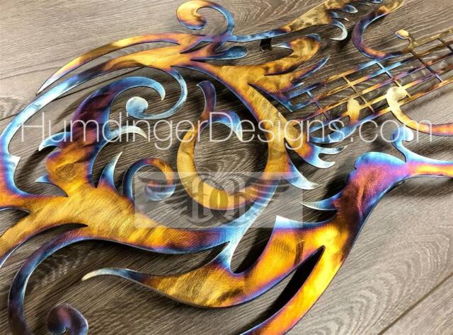 Stainless Steel Guitar Wall Art - Perfect Music Gift Bass Humdinger Designs - image 1