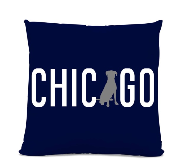 Chicago Labrador Pillow - Home Decor Lab Pillow Dog Breed Silhouette Home Decor Dog Navy - image 1