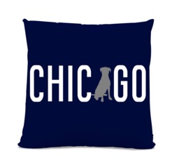 Chicago Labrador Pillow - Home Decor Lab Pillow Dog Breed Silhouette Home Decor Dog Navy - thumbnail 1