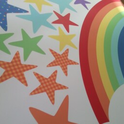 Rainbow & Stars Nursery Wall Stickers Removable Fabric Baby Room Decor - thumbnail 2