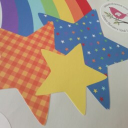 Rainbow & Stars Nursery Wall Stickers Removable Fabric Baby Room Decor - thumbnail 3