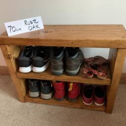 Shoe Bench Shoebench Shoe Rack Rustic Solid Wood Bench Farmhouse Hallway Storage Rack Oak Pine Walnut - thumbnail 4