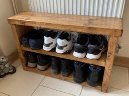 Shoe Bench Shoebench Shoe Rack Rustic Solid Wood Bench Farmhouse Hallway Storage Rack Oak Pine Walnut