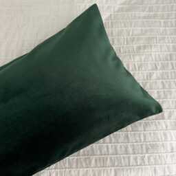 Velvet Dark Green Lumbar Cushion Cover Long Pillow - All Sizes - thumbnail 3