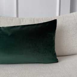 Velvet Dark Green Rectangular Cushion Cover, Forest Lumbar Pillow Covers - All Sizes - thumbnail 3