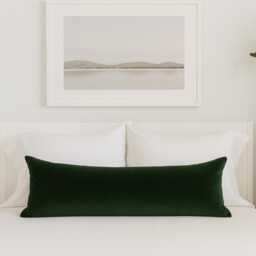 Velvet Dark Green Lumbar Cushion Cover Long Pillow - All Sizes