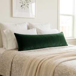 Velvet Dark Green Rectangular Cushion Cover, Forest Lumbar Pillow Covers - All Sizes