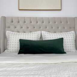 Velvet Dark Green Lumbar Cushion Cover Long Pillow - All Sizes - thumbnail 2