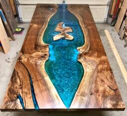 Custom Epoxy Resin River Dining Table