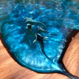 Custom Epoxy Resin River Dining Table - thumbnail 2