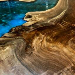 Custom Epoxy Resin River Dining Table - thumbnail 3