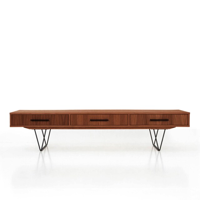 Mid-Century Sideboard, Dresser, Commode, Credenza Made Of Oak Veneer - Teak Colour Livlo T-L01 - image 1