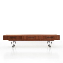 Mid-Century Sideboard, Dresser, Commode, Credenza Made Of Oak Veneer - Teak Colour Livlo T-L01