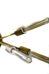 Modern Vintage Sputnik 3 Arm Ceiling Semi Flush Mount/Wall Sconce Light Fixture - Edison Bare Bulb All Brass - thumbnail 4