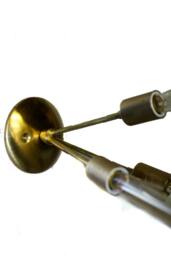 Modern Vintage Sputnik 3 Arm Ceiling Semi Flush Mount/Wall Sconce Light Fixture - Edison Bare Bulb All Brass - thumbnail 3