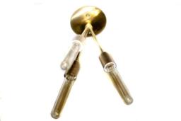 Modern Vintage Sputnik 3 Arm Ceiling Semi Flush Mount/Wall Sconce Light Fixture - Edison Bare Bulb All Brass