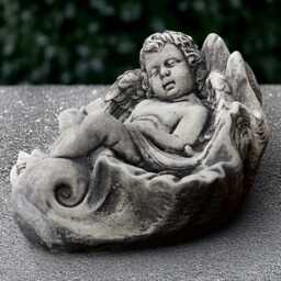 Stone Sleeping Angel Statue Concrete Sculpture Resting Decor Memorial Children Figurine Sleeping Cherub Ornament Lover Gift - thumbnail 4