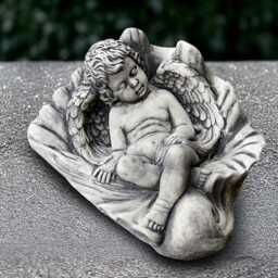 Stone Sleeping Angel Statue Concrete Sculpture Resting Decor Memorial Children Figurine Sleeping Cherub Ornament Lover Gift - thumbnail 3