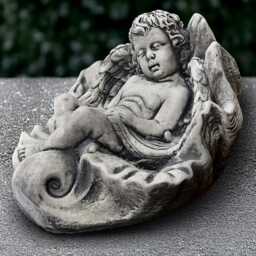 Stone Sleeping Angel Statue Concrete Sculpture Resting Decor Memorial Children Figurine Sleeping Cherub Ornament Lover Gift - thumbnail 2