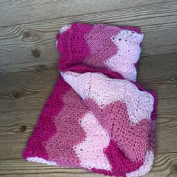 Pink Baby Blanket - Striped Chevron Ombr?? Knitted Shower Gift - thumbnail 3