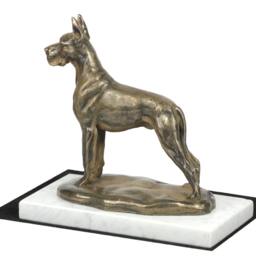 Great Dane, Dog White Marble Base Statue, Limited Edition, Artdog. Made Of Cold Cast Bronze. Perfect Gift. Limited Edition - thumbnail 2